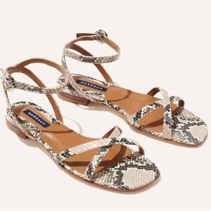 Margaux leather snakeskin The Flat Sandal 39 M